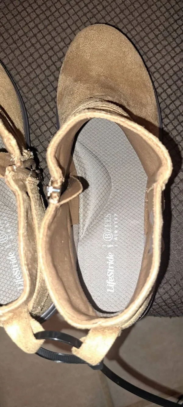 LifeStride Brave Women’s Ankle Booties Size 10M Honey Tan Comfort Wedge NWOT
